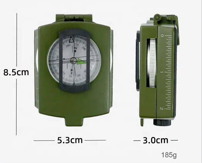 Multifunctional Tactical Survival Compass with Lanyard and Pouch Waterproof Impact Resistant