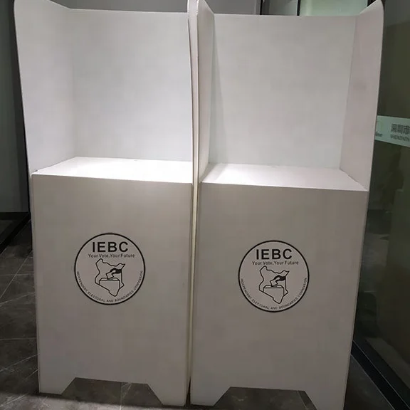 Corrugated plastic polling booth for Kenya