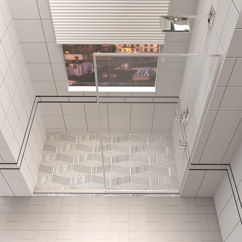 New Trend Shower Room Partition Tempered Glass Screen Fixed Frame Bathroom Shower Screen