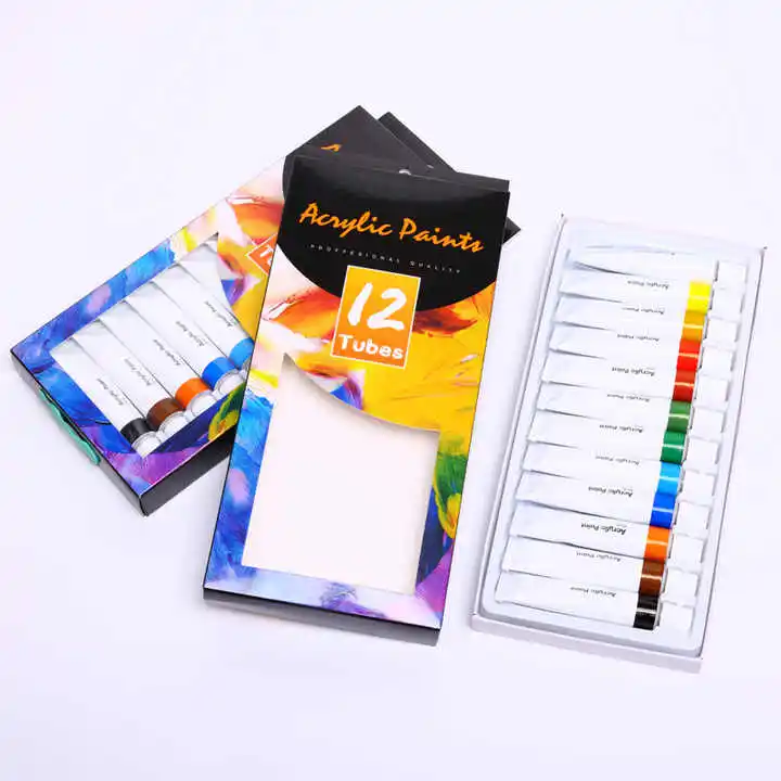 Water Resistant Diy Acrylic Color Set 12 Colors Acrylic Paints Set