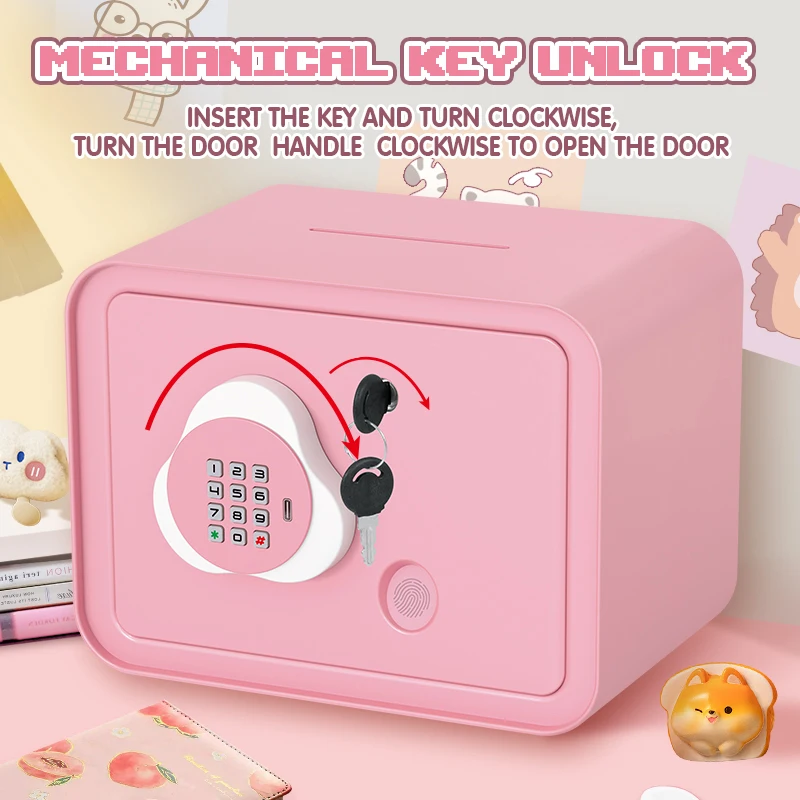 Large Plastic Square Piggy Bank Electronic atm Password Lovely Sustainable Smart Money Counting Safe Boxes Security For Kids