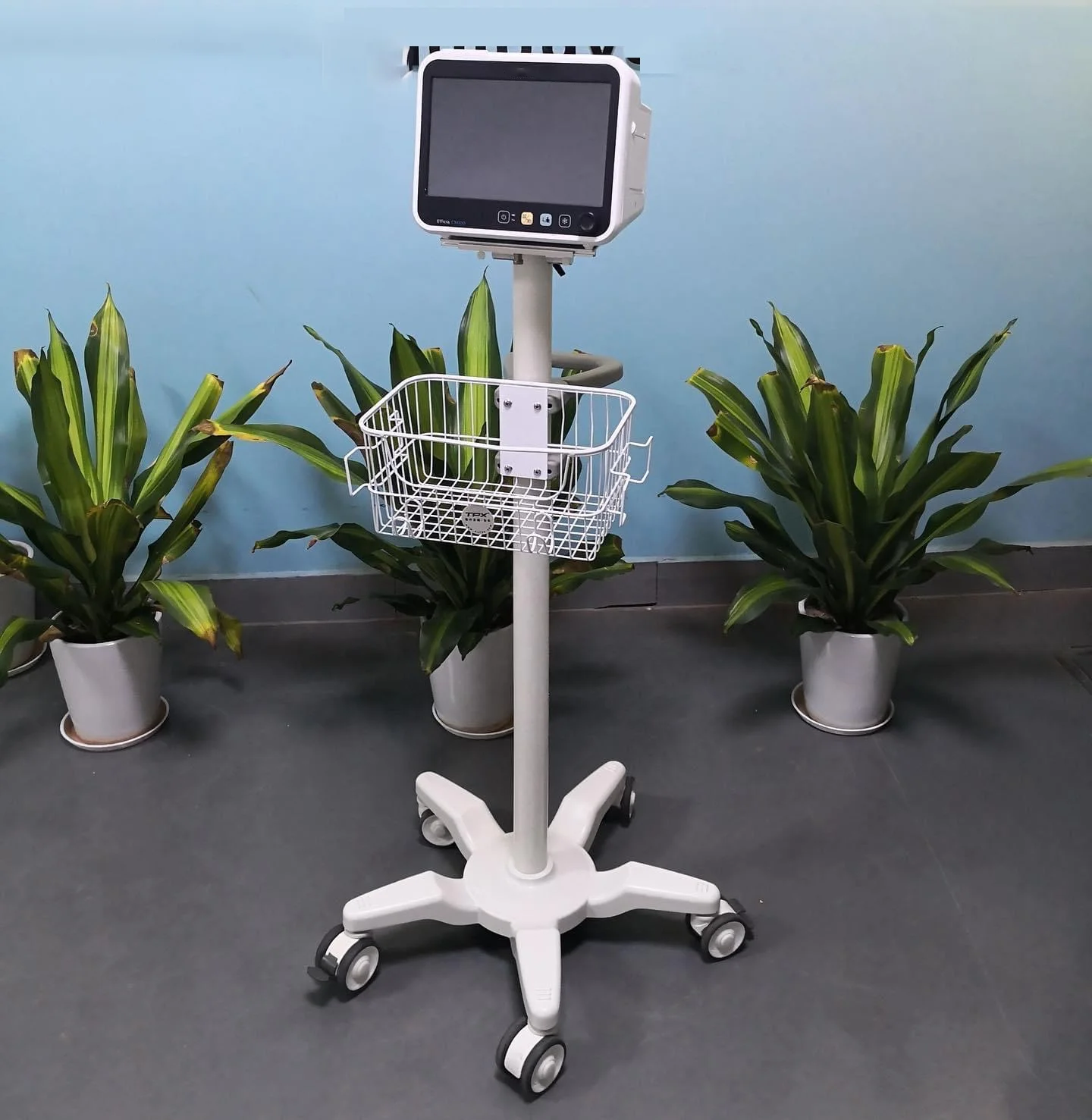 Good quality stainless steel medical instrument patient monitor trolley for hospital