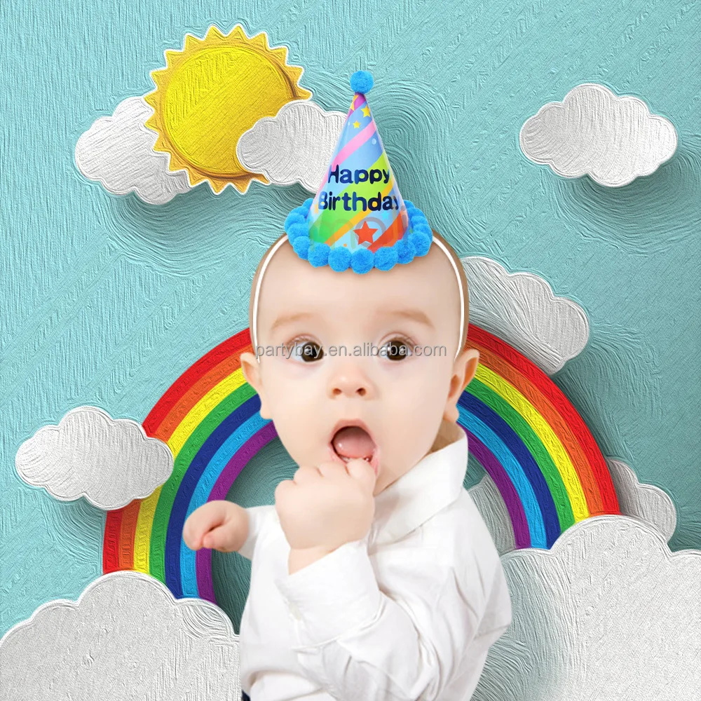 Party Supplies Party Favors Baby Happy Birthday Cake Cone Hat For Christmas Kids Forest Rainbow Birthday Party