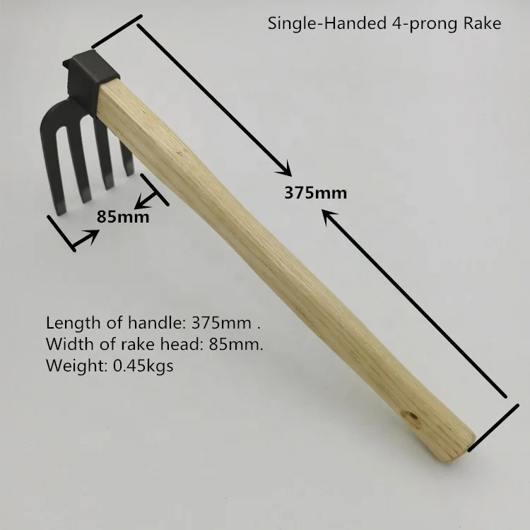 
Rakes, Small Agricultural Tools Household Weeding Four Tooth Harrow Outdoor Children Grow Vegetables Garden Flowers 