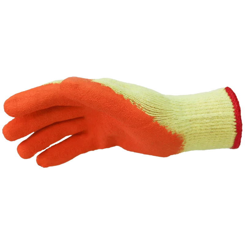 10 gauge garden grey cotton knitted crinkle latex coated safety work gloves of manufacturer