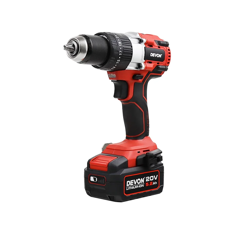 Lithium Battery 20v Electric Drill Brushless Rechargeable Pistol Industrial Grade Impact Drill Power Tool Red Blow Mould Case