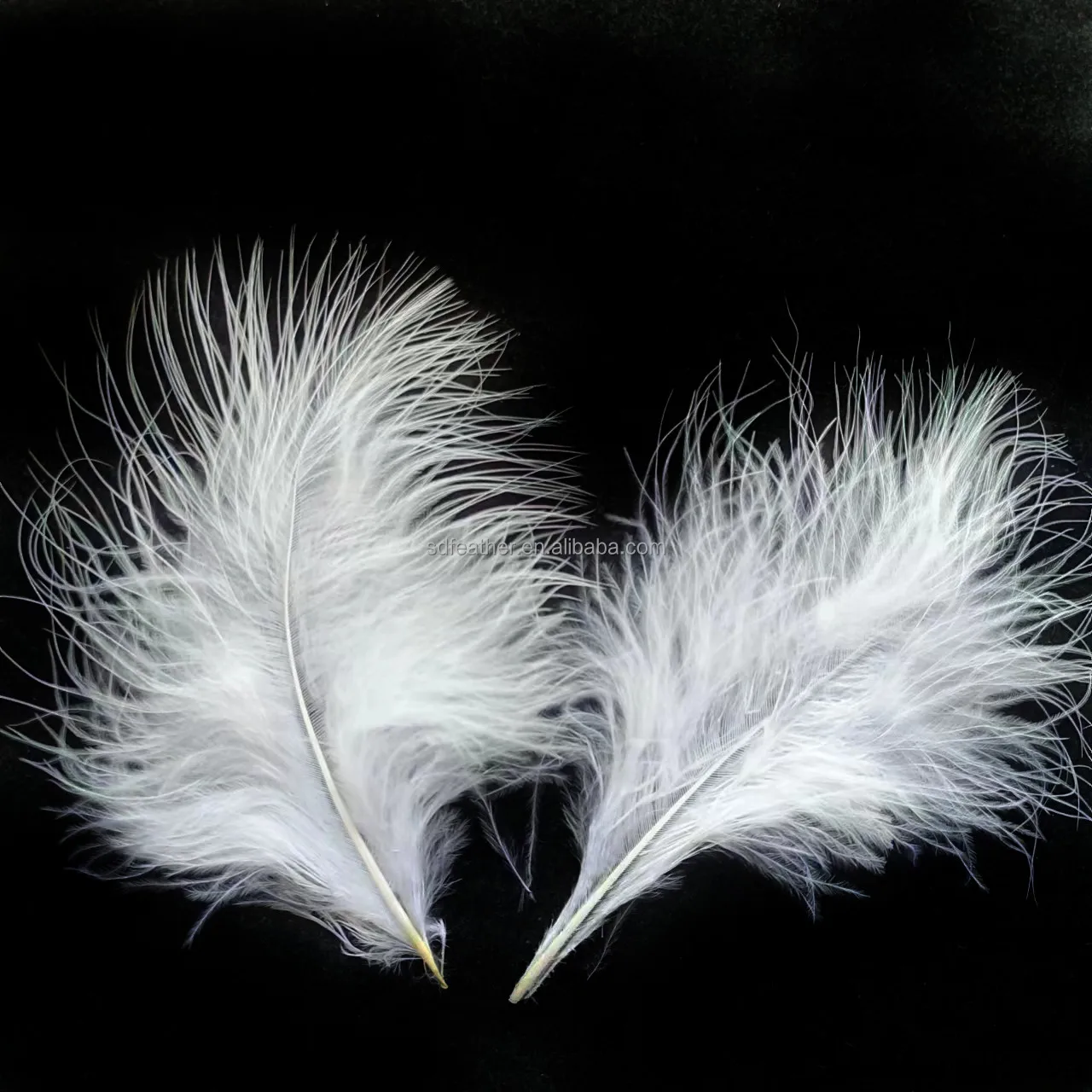 Turkey feathers 4-5' Bleached white Turkey fluffy marabou feathers  loose feather for dress costumes crafts decor  fly fishing