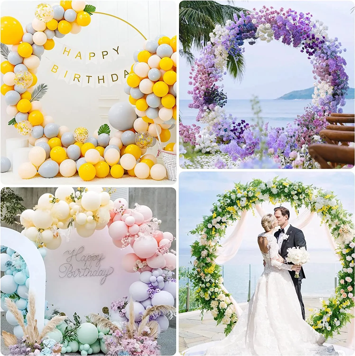Wedding Birthday Party Supplies Decoration 6.6FT Round Backdrop Stand Wedding Metal Circle Balloon Arch Frame Flower Ring Stand