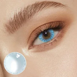 taoqihou 2pcs/pair with Power Degree Colored Contact Lenses Ice Dew Cosmetic Soft Natural Color Contact Lens for eyes