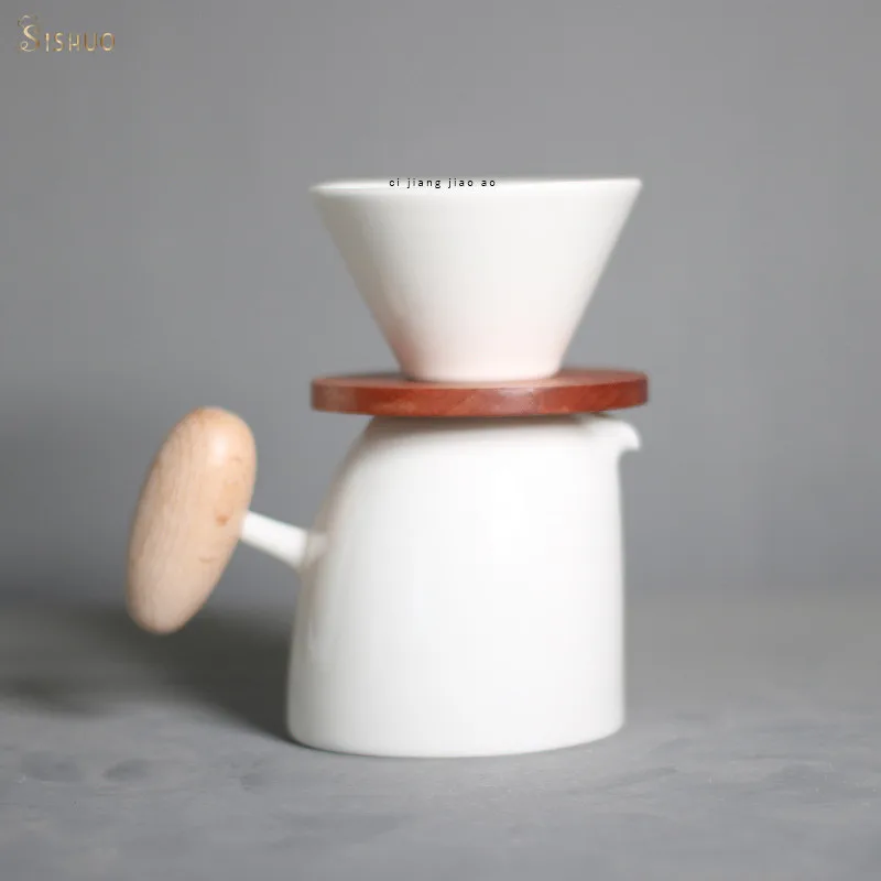 500ML Pink White Gray Colors Porcelain Sharing Pot Ceramic Coffee Filter Cup