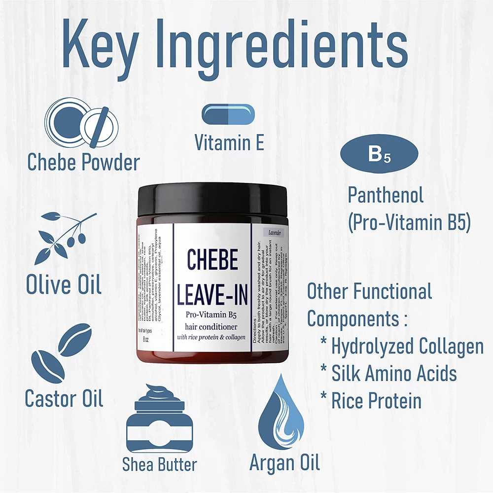 Private Label 250G Moisturizing Strengthening Chebe Powder Hair Growth Thickening Chebe Hair Butter Leave In Conditioner