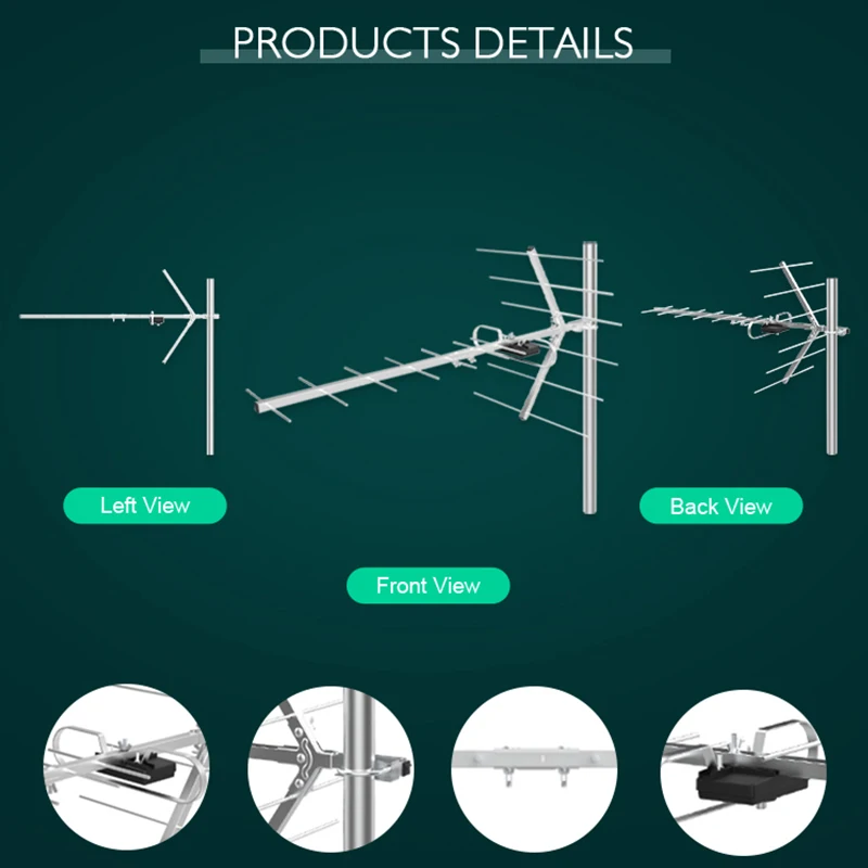GREENTEK manufacture high gain outdoor tv hdtv antenna yagi antenna uhf dvb-t2 antenna