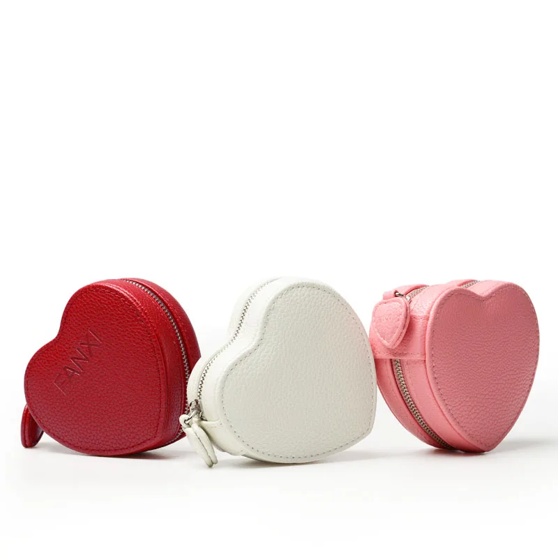 
PU Leather White Pink Red Color Jewelry Packaging Boxes Heart Shape Luxury Ring Box with Logo 