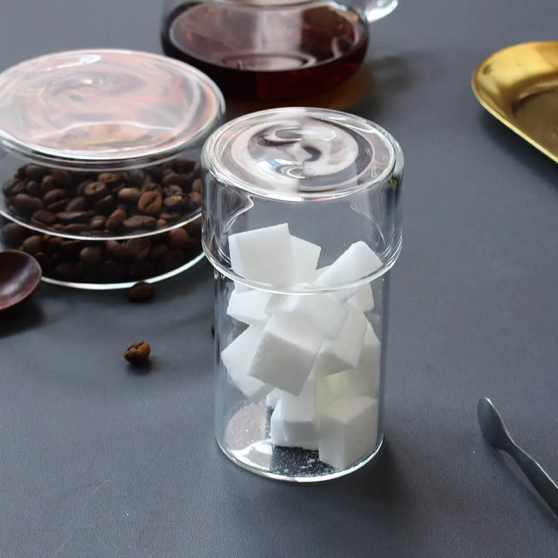 Modern Home Organization Glass Dry Fruits and Cookie Stash Jar Canister Set Kitchen Pantry Storage Glass Jar with Cover