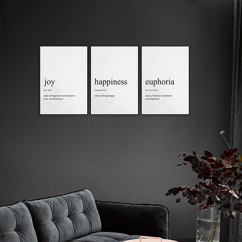 Motivational Golden Word Explanation Canvas Painting Posters Prints Nordic Wall Art for Home Decor Print By Numbers Still Life