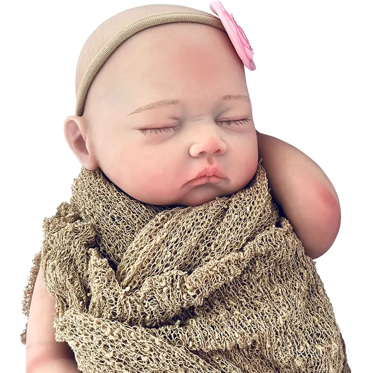 wholesale 18 inch  real lovely closed eyes  soft skin reborn baby dolls silicone for kids