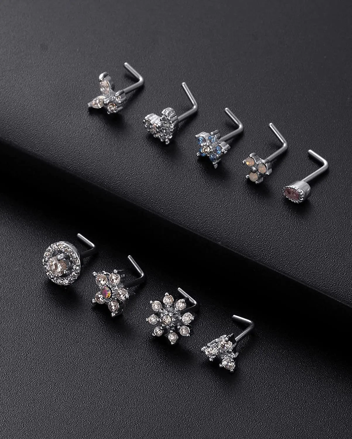 Stainless Steel Nose Nail Jewelry 0.8Mm L Rod Laboratory Diamond 5A Body Puncture Jewelry Diamond Nose Pin /