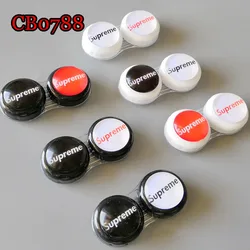 Популярный простой стеклянный чехол для контактных линз с надписью, маленький дорожный бокс CB0788