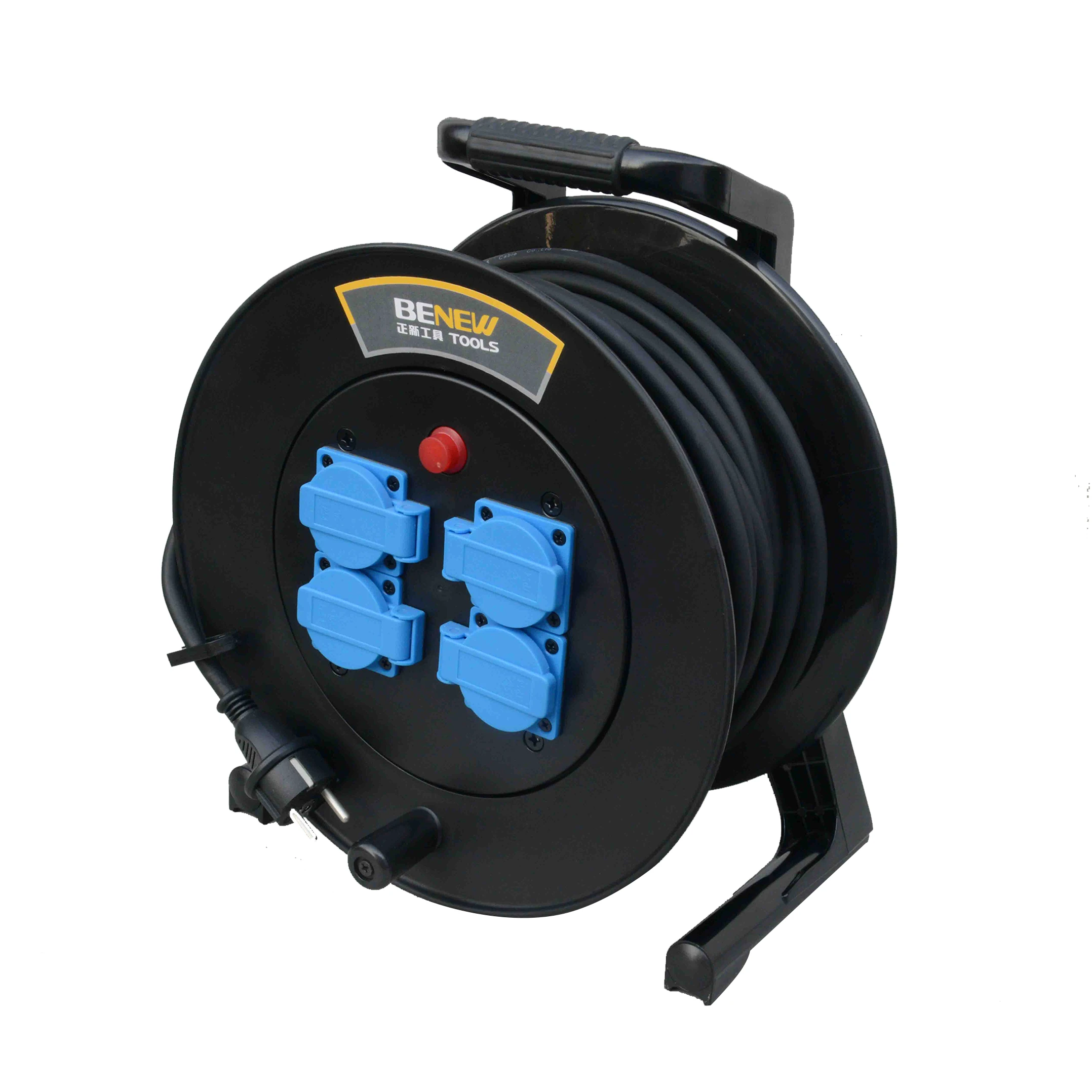 BENEW Factory Directly OEM ZD5002 4 Socket IP44 CE Certificated Simple Cable Reel With Over Heat Protector