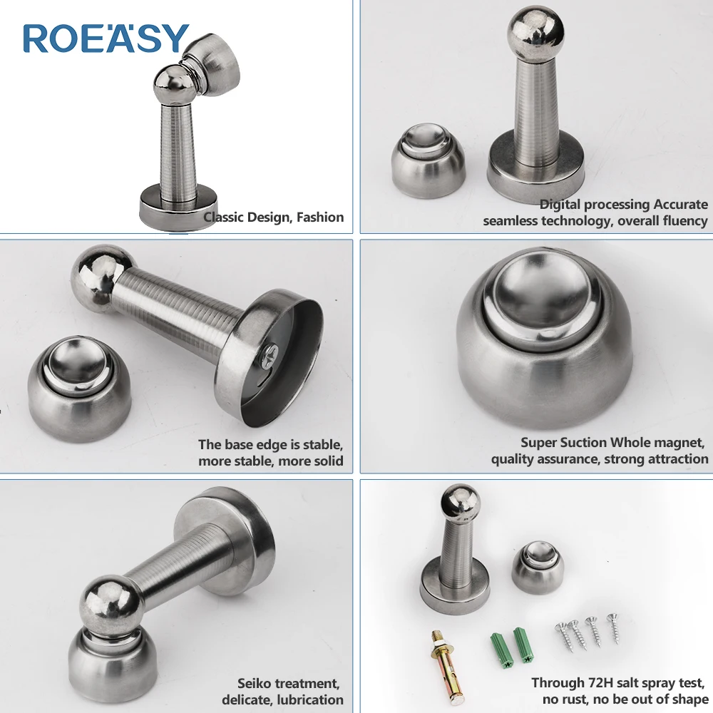Roeasy нержавеющая сталь дверная пробка магнитная из нержавеющей