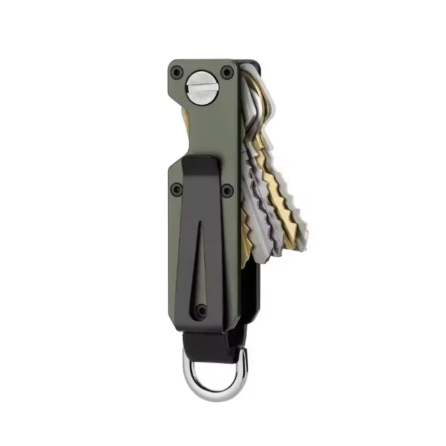 New Custom Streamlined Compact tracker Key Fob Case Practical Slim Silent Metal Holder Minimalist Key Organizer for branding