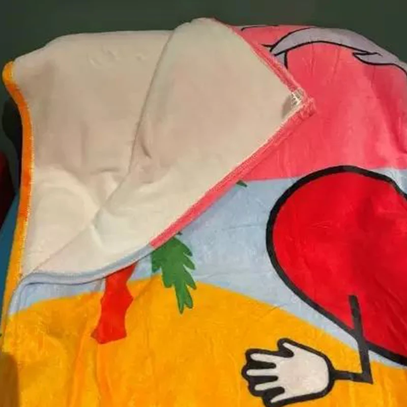 Custom With Logo Printed design Cartoon Painting Polyester bad bunny Sublimation fleece travel throw blanket