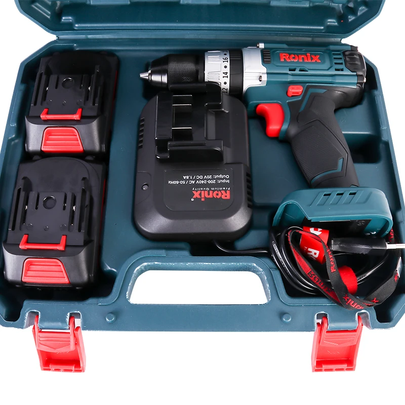 Беспроводная электрическая Ударная дрель Ronix Model 8620 2 шт. литиевые аккумуляторы быстрая зарядка 20 в