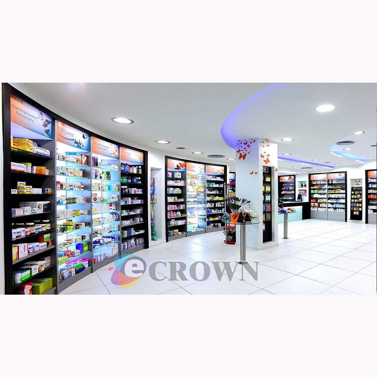 Prefab Indoor pharmacy drugstore Station Rmu For Sale shop showcase ODM