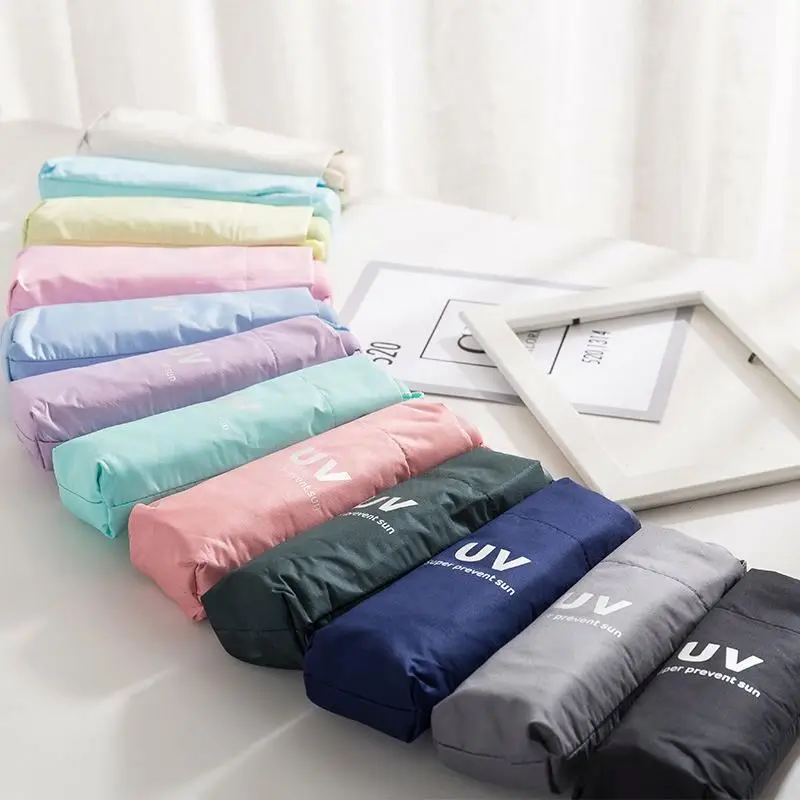 White pink mini uv Japanese capsule umbrella mini portable compact umbrella