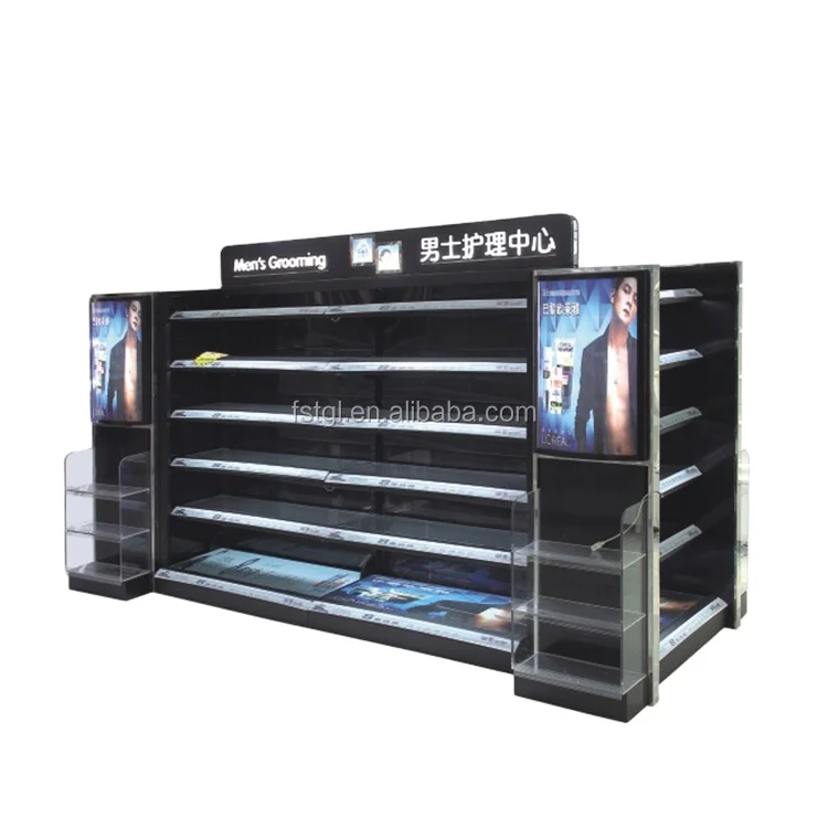 Custom Cosmetics Shop Counter Display Stand High-end Illuminated