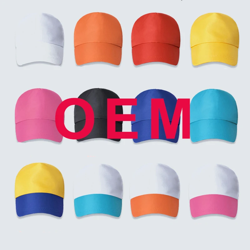 Wholesale Solid Color OEM Embroidered Printed Customizable Logo 5-PANELS Baseball Cap Hat Custom Caps Hat For Men And Women