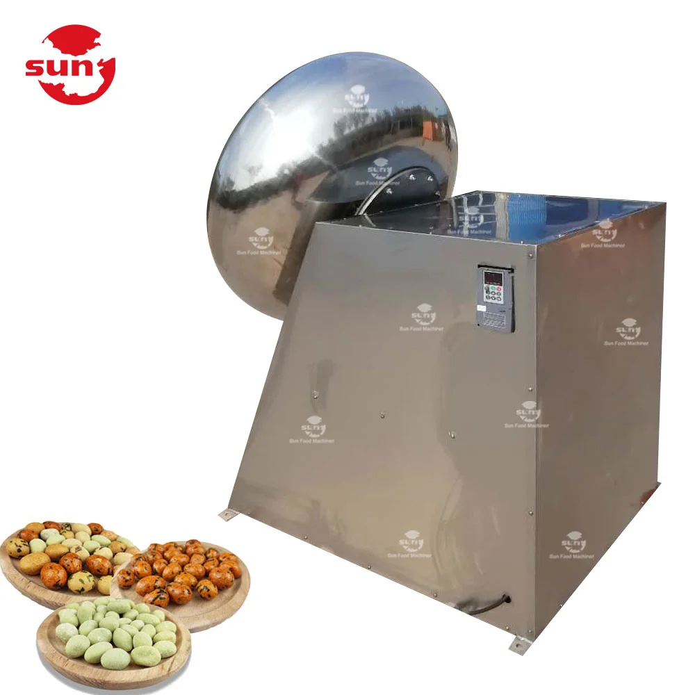 Low energy hot selling automatic almonds nuts flour peanuts coating machine