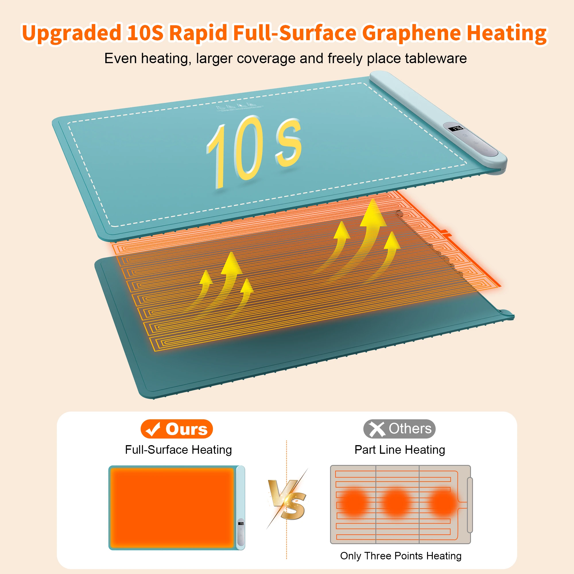 portable roll up hot plates silicone electric warming trays for food