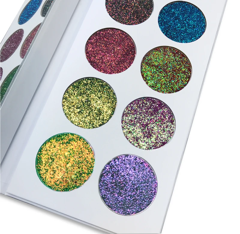 Chameleon makeup cosmetics custom duochrome loose glitter pigmented private label eyeshadow palette