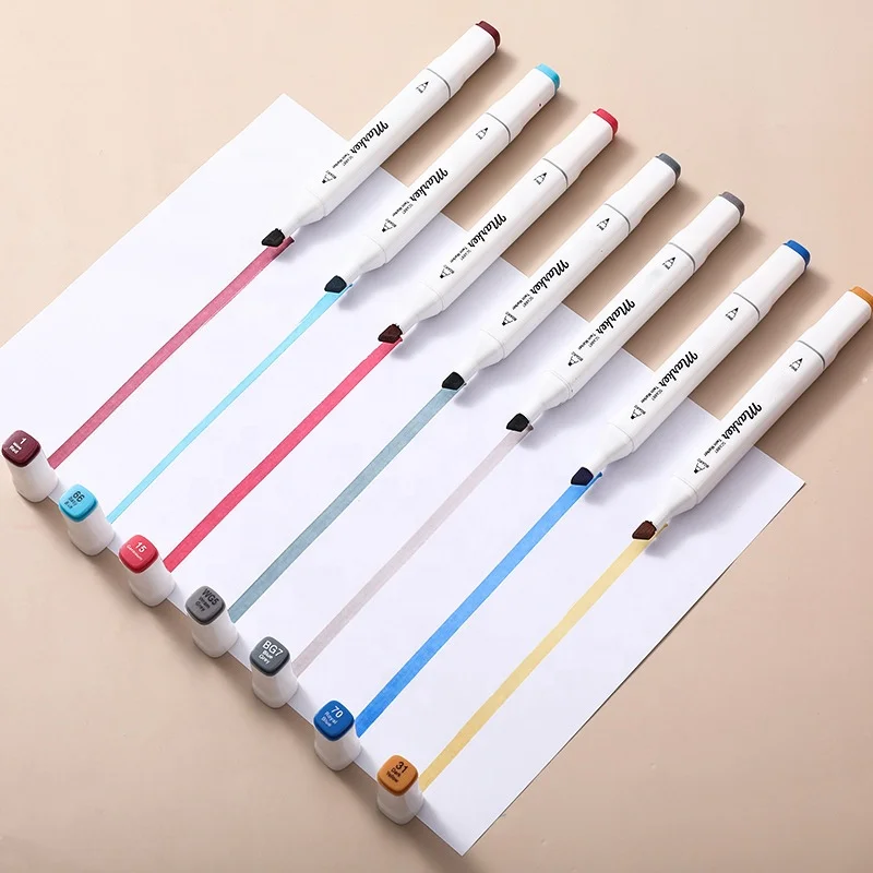 24Colors Wholesale Non-Toxic Alcohol Marker Dual Nib Color Marker Pen