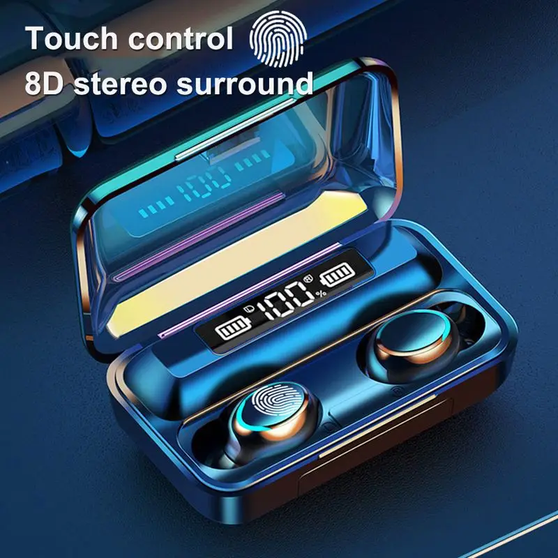  2020 Power Bank LED BT наушники True стерео F9-5C F9-5 F9 наушники-вкладыши TWS с микрофоном сенсорный музыкальные беспроводные