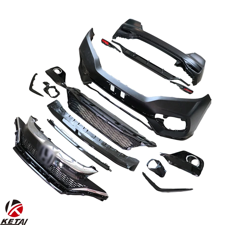 RS Style Car Front Bumper Lip Lower Grille Body Kit For HONDA Fit 2014-2020