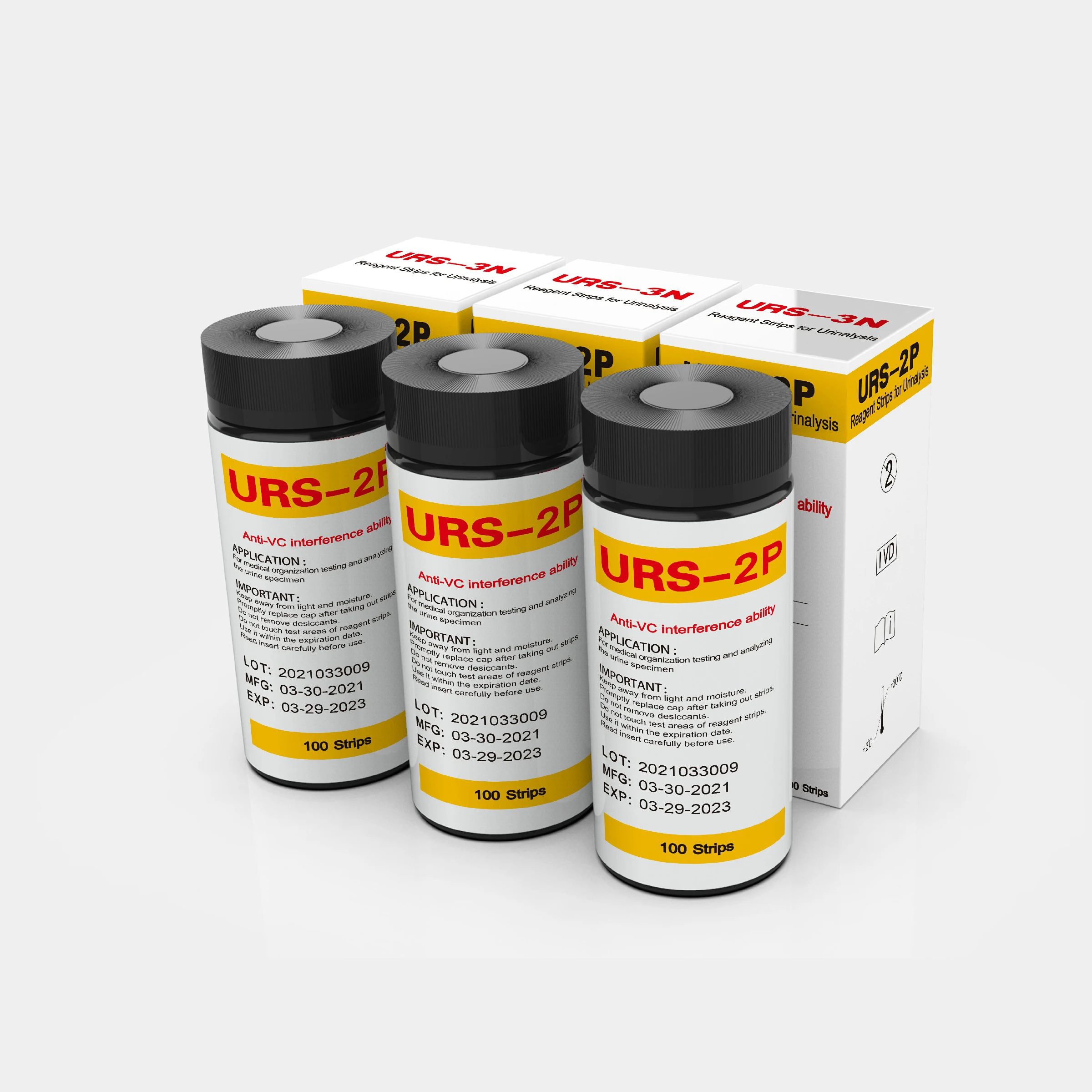 Urine test paper 2 parameters Hot sell Urine test strips for Glucose and Protein test strips URS-2P at home or clinical  100pcs