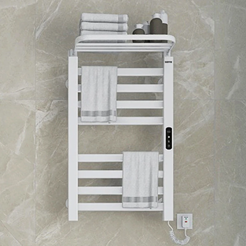 Hotel Smart Toilet Black Towel Warmer Racks Electrically Heated Intelligent Bathroom Towel Rack Accessories with Timer