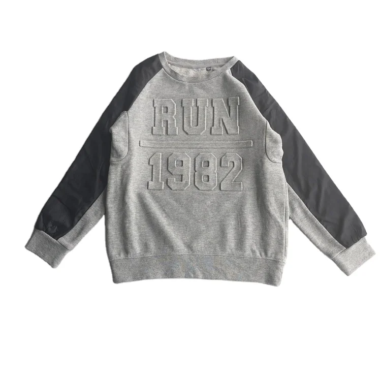 
Factory Supply Attractive Price Grey Cotton Polyester Terry Boy Jumper 