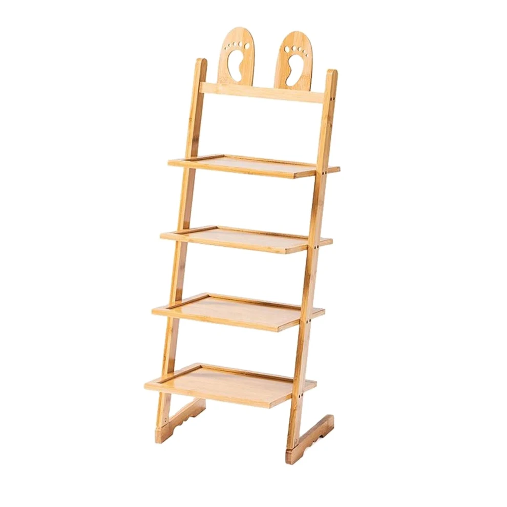 New Floor-Standing Bookshelf Ladder Storage Rack Natural Modern Bookshelf