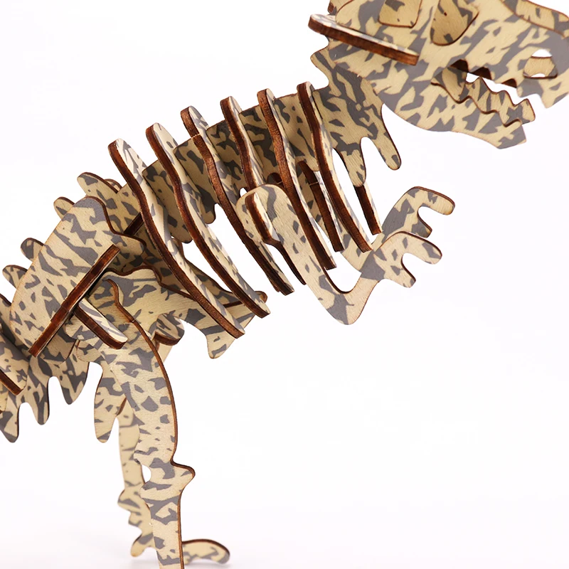 Best selling kids toys camouflage dinosaur animals & dinosaurs wooden 3d puzzle