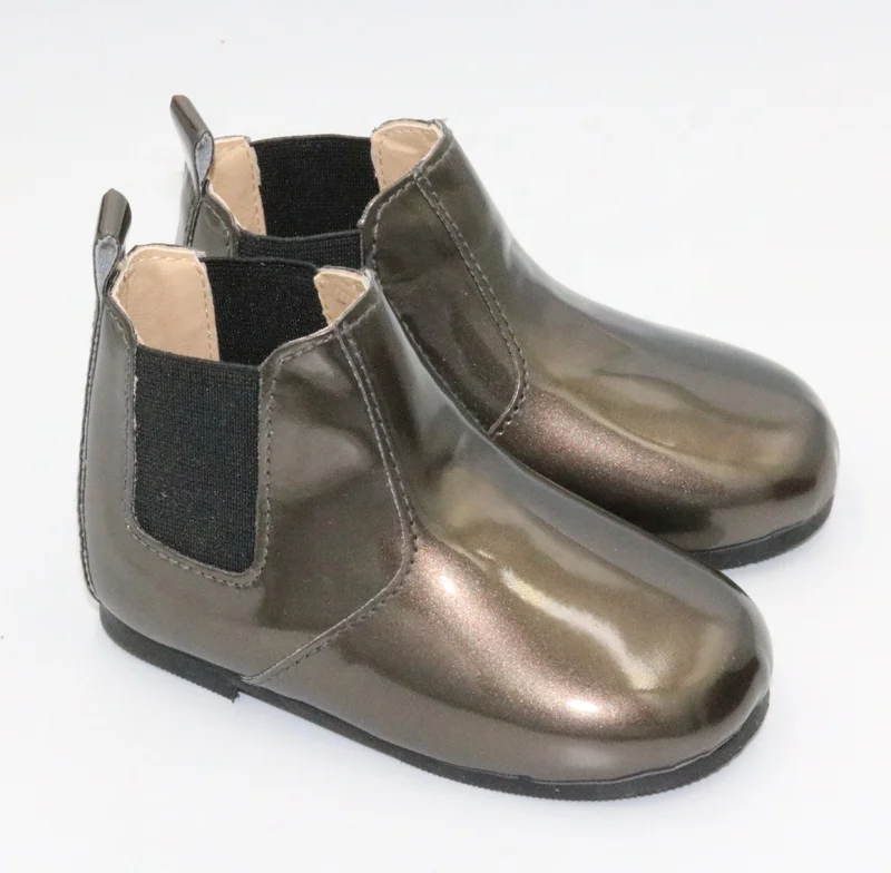 2019 new fashion elastic kids red classy leather boots hard sole winter leather boots