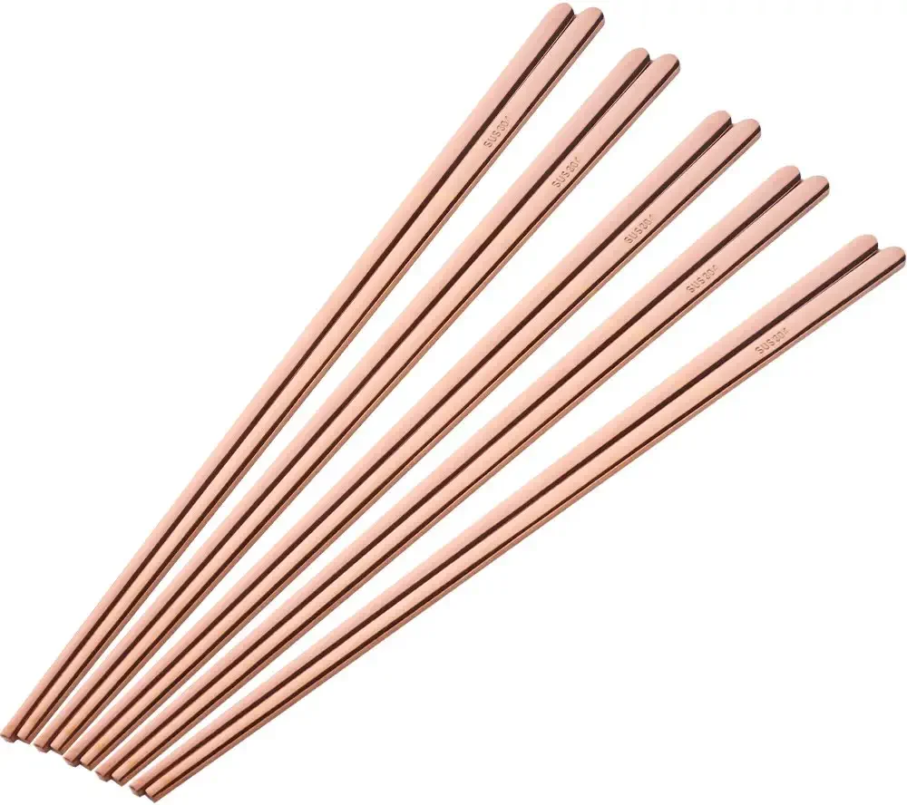 High Quality Metal 304 Stainless Steel Custom Gold Japanese Korean Chopsticks Set With Case