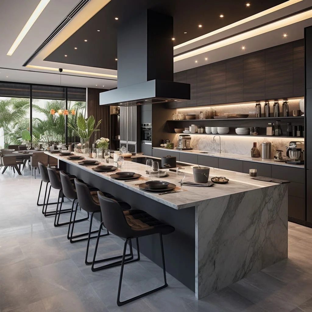 American High End Marble Sintered Stone Glass Lacquer Uv Luxury Euro European Style Modern Kitchen Cabinet With Counter Tops