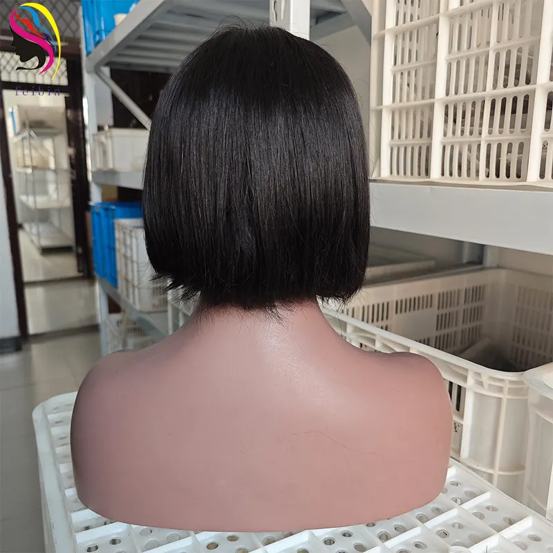 Short bob Machine Made Natural cheap cuticle aligned remy 100% human hair none lace bob wig