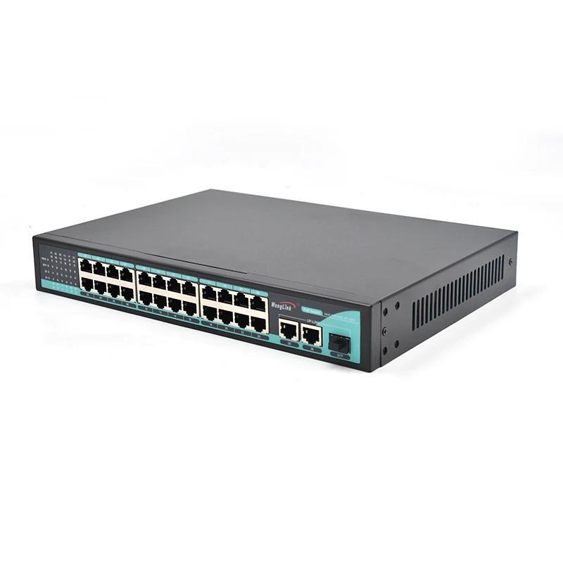 Wanglink Gigabit PoE Ethernet Switch 24 10/100/1000Mbps PoE Port 2 GE RJ45 Uplink 1 GE SFP Slot Switch PoE for CCTV