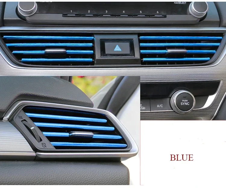 XHC Car Seal Styling Interior Stickers Decoration Strip Mouldings Car Dashboard Air Outlet AC  air conditioner decorative strip