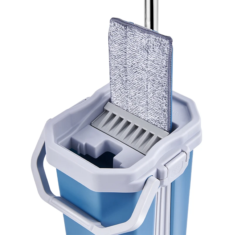 High-End Microfiber Dry Wet Separation Easy Clean With Mop Head Flat Mop With Bucket