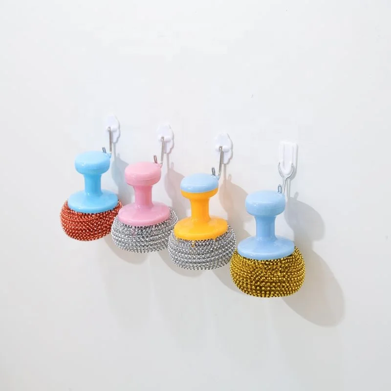 Kitchen Accessories PP And PET Material Plastic Kitchen Pan Dish Cleaning Brushes With Handle